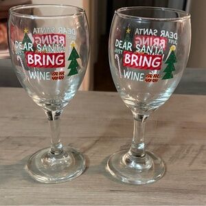 Festive Wine Glass Set - Christmas Design